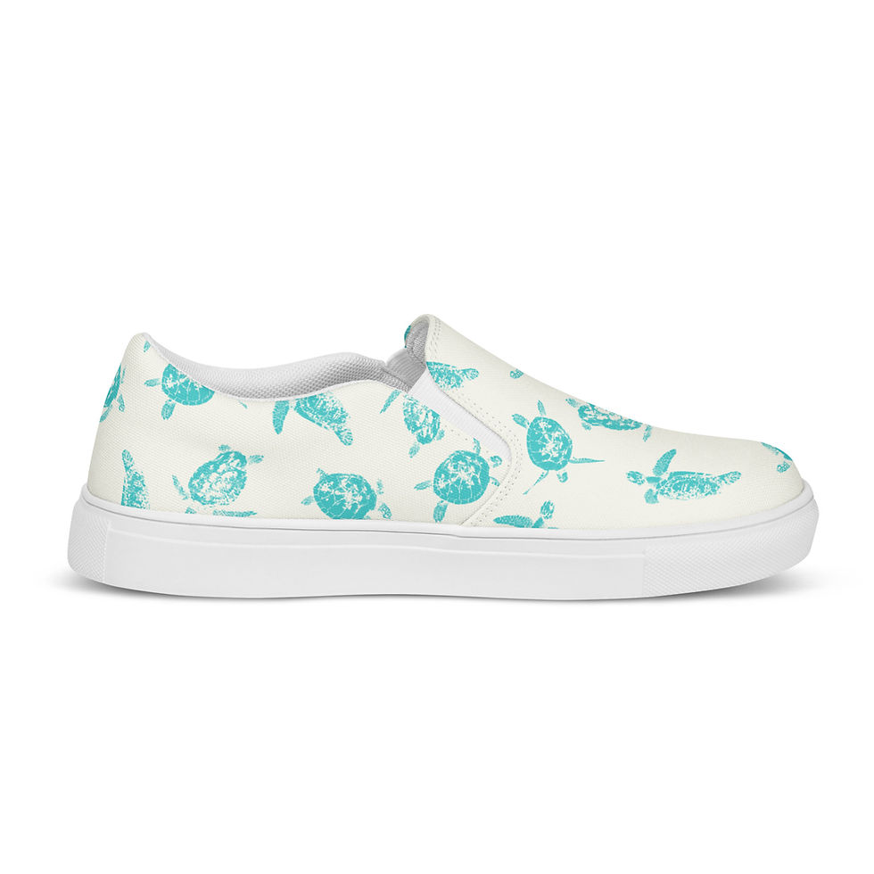 Thumbnail: Green Turtles Women’s Slip-on Canvas Shoes