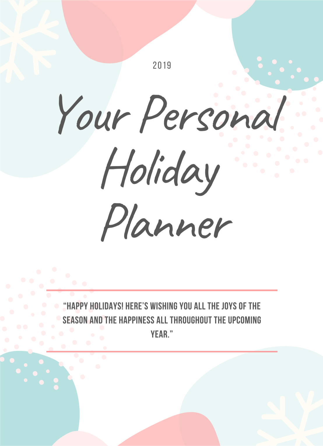 Free Holiday Planner