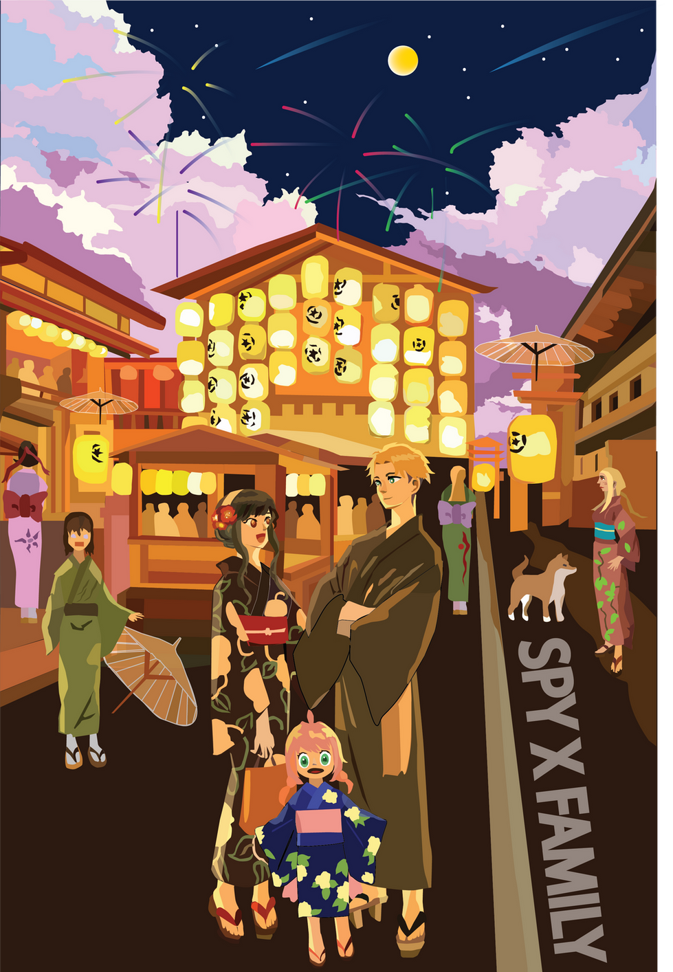Anya Forger, Loid Forger and Yor Forger in Kyoto, Japan