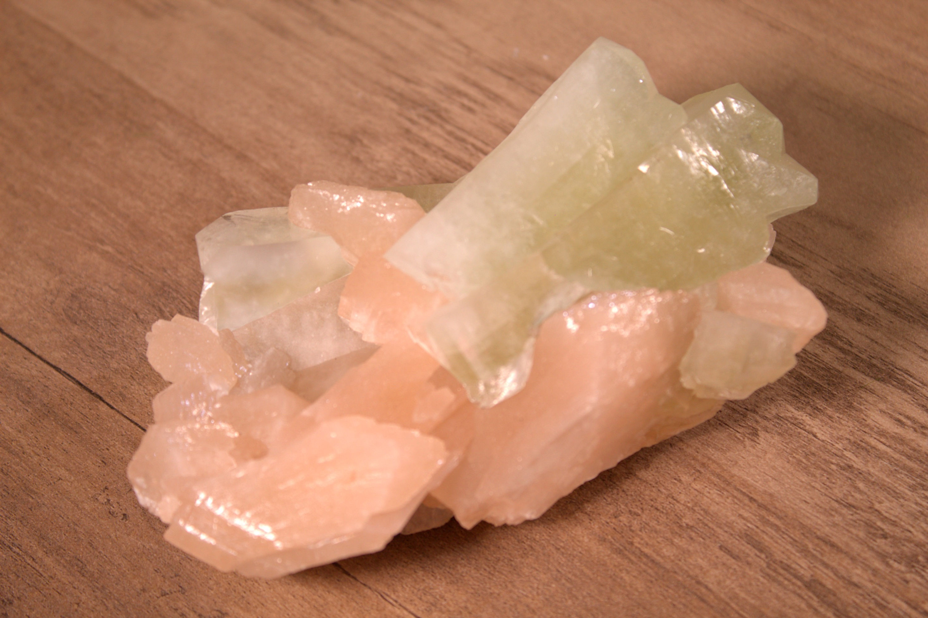 Green Apophyllite with Stilbite