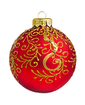 Gold and Red Ornament