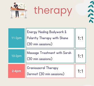 Wellness weekend therapy timetable