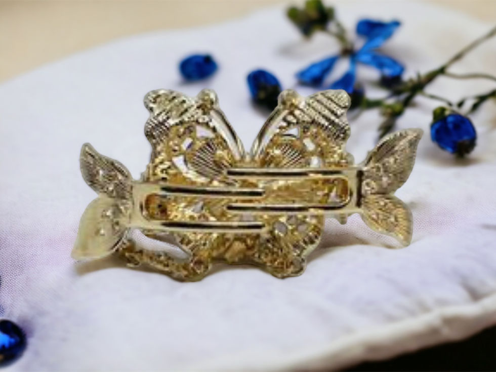 Thumbnail: "Gold and Blue Gem Butterfly Hair Clip"