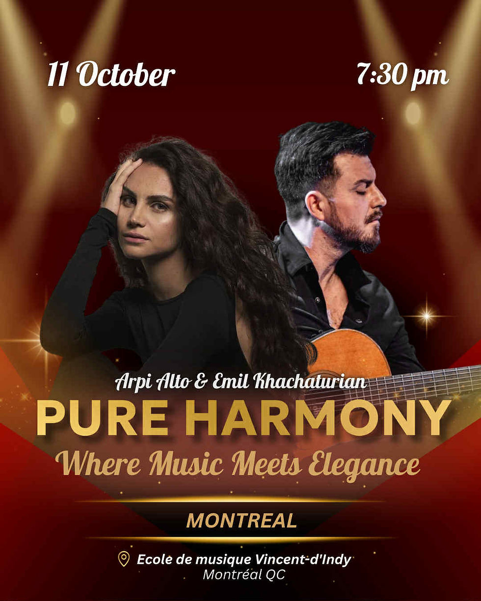Arpi Alto & Emil Khachaturian. Pure Harmony. Montreal.