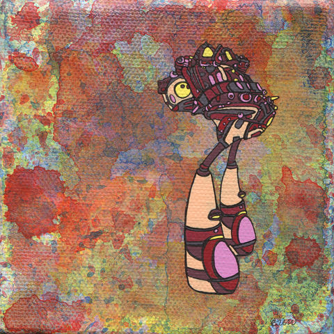 Original robot design by Ezerd on a colorful background