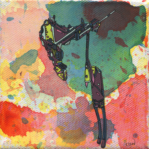 Original robot design by Ezerd on a colorful background