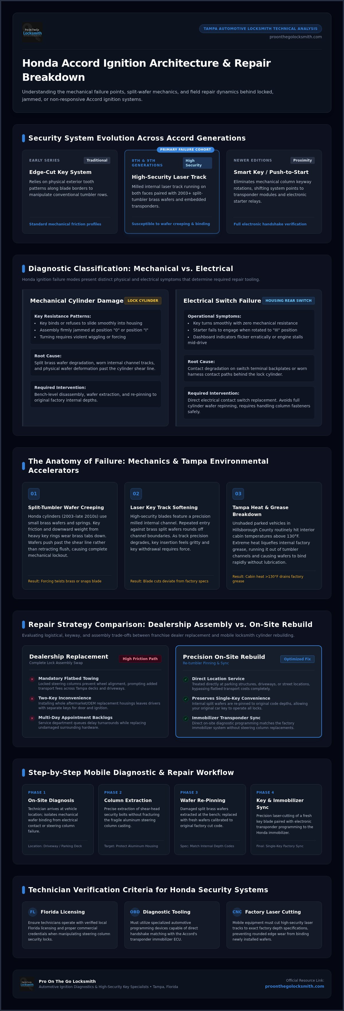 Ignition repair cost Honda Accord Tampa