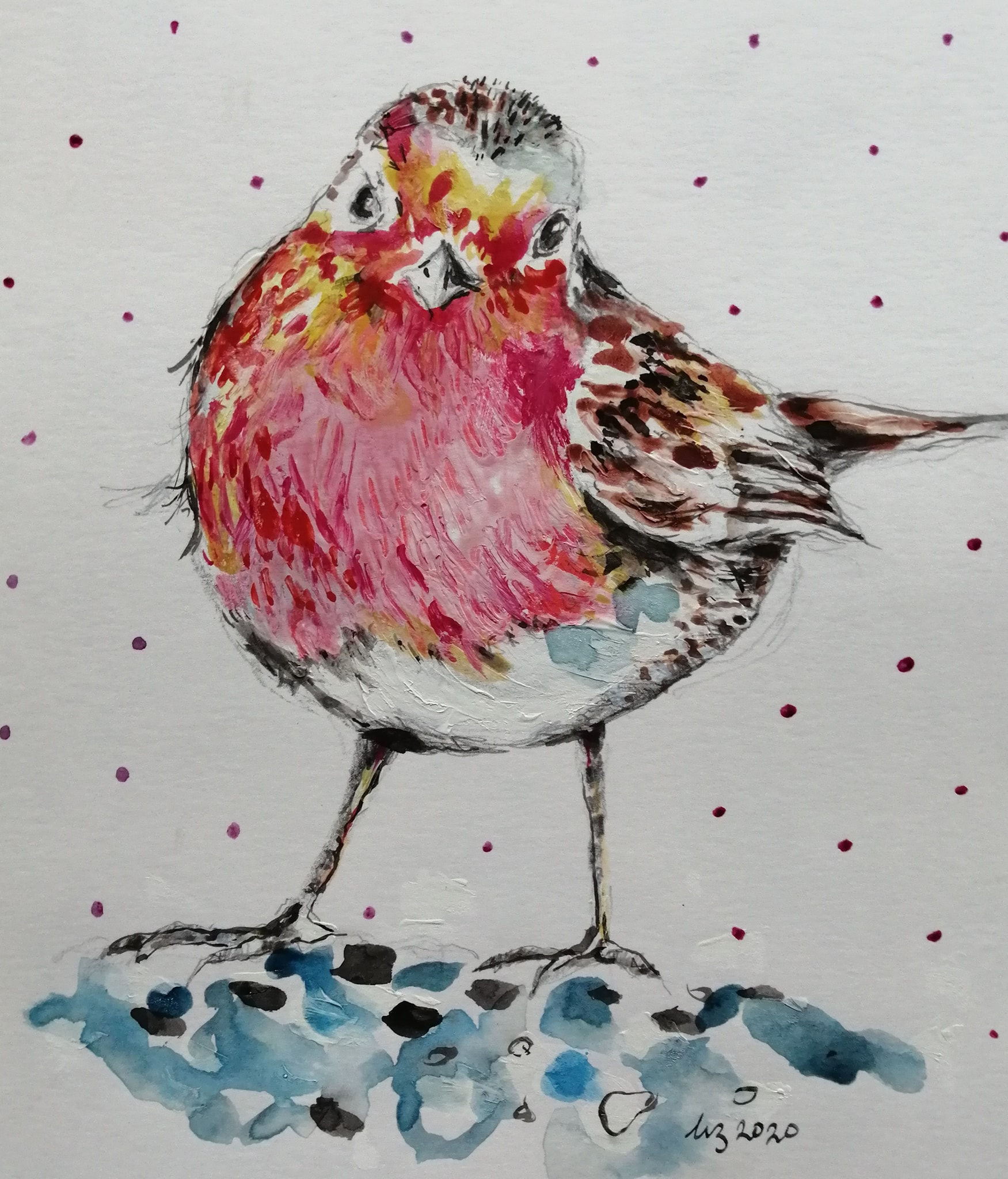 Robin Christmas card