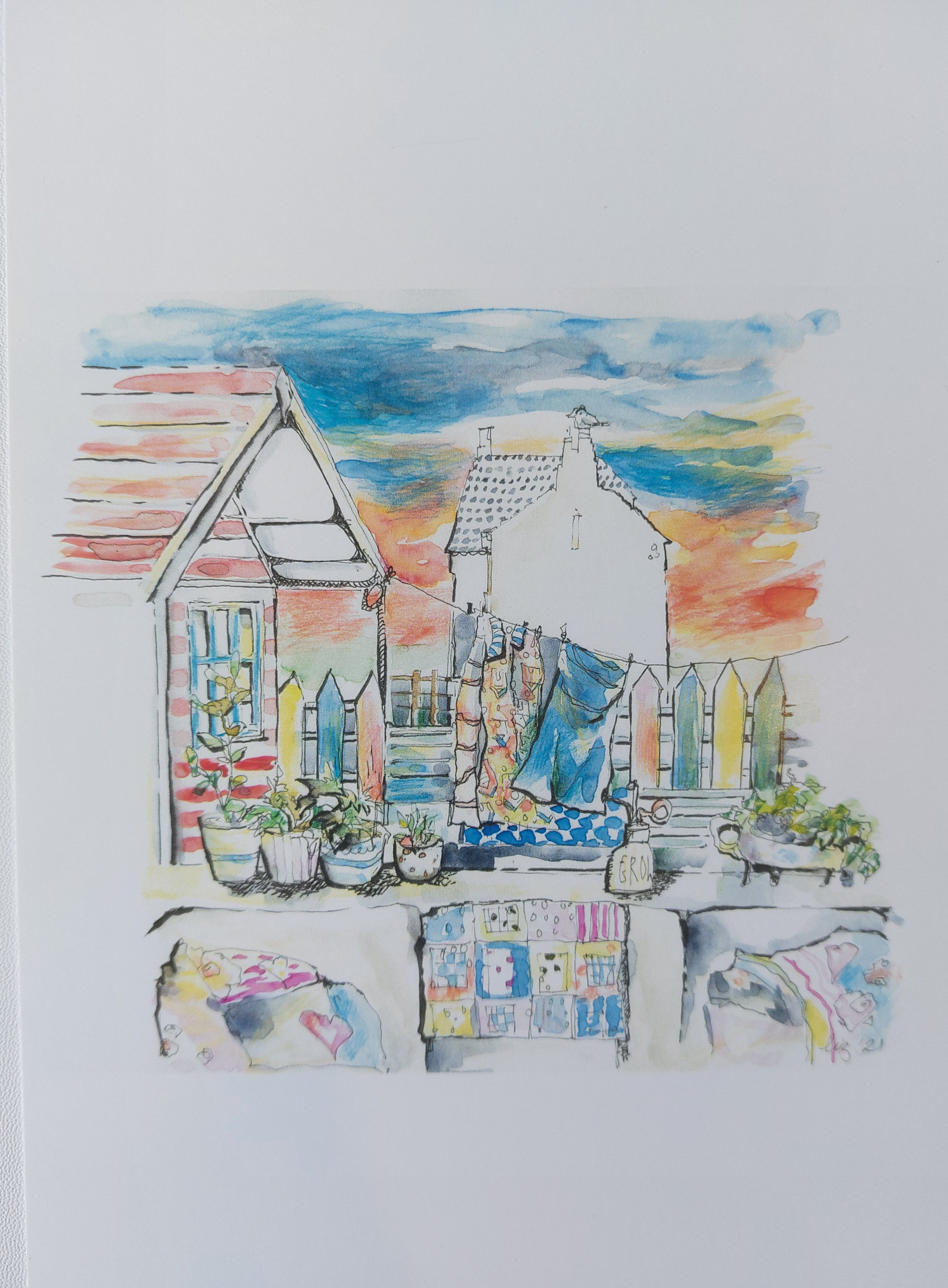 Morning line Large postcard