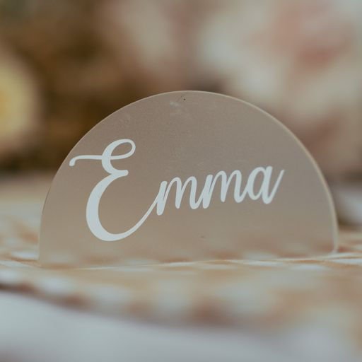 Clear Frosted Arch place cards
