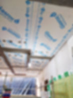 Forro de gesso Glosrroc para umidade severa. Área de Piscina Aquecida_