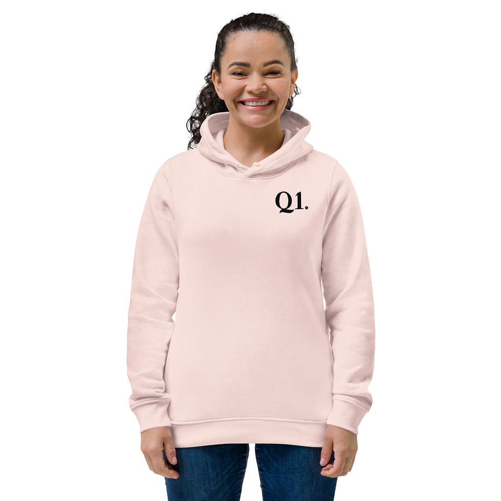 Thumbnail: Women's eco fitted hoodie:  Q1 w/Catechism on back