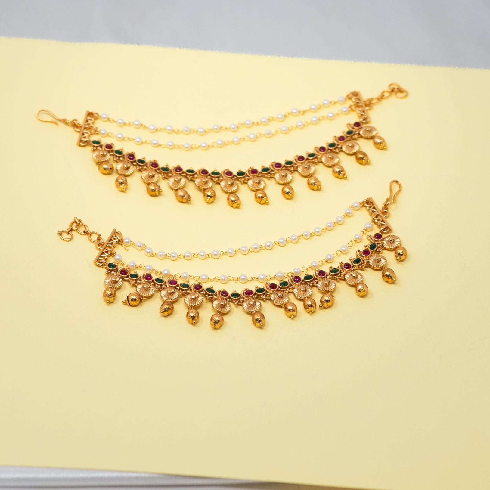 3 Layered Peacock Ear Chain