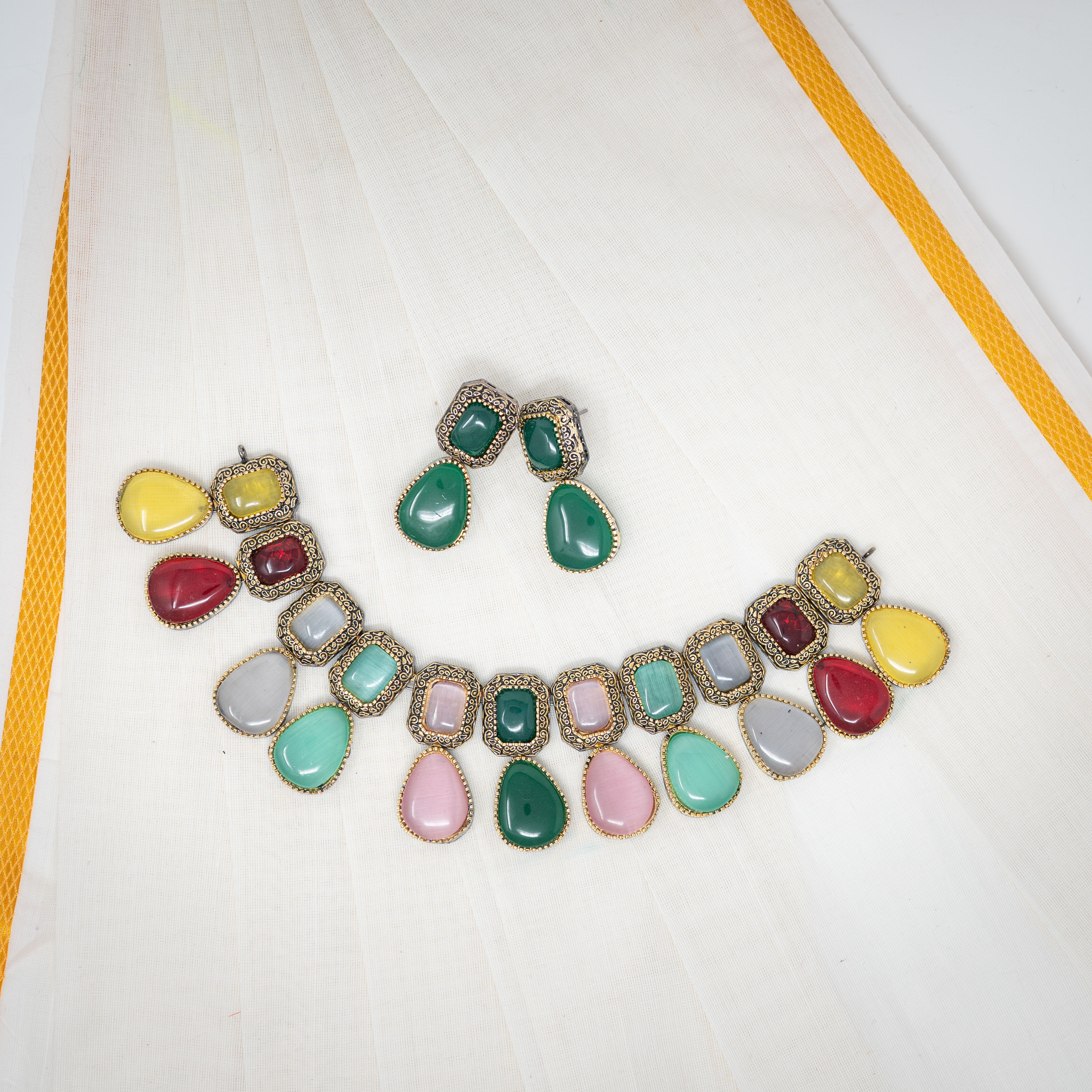 Rainbow Radiance: Exquisite Gemstone and Gold Jewelry
