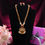 Thumbnail: Golden Ball Lakshmi Neckpiece with Red Stone