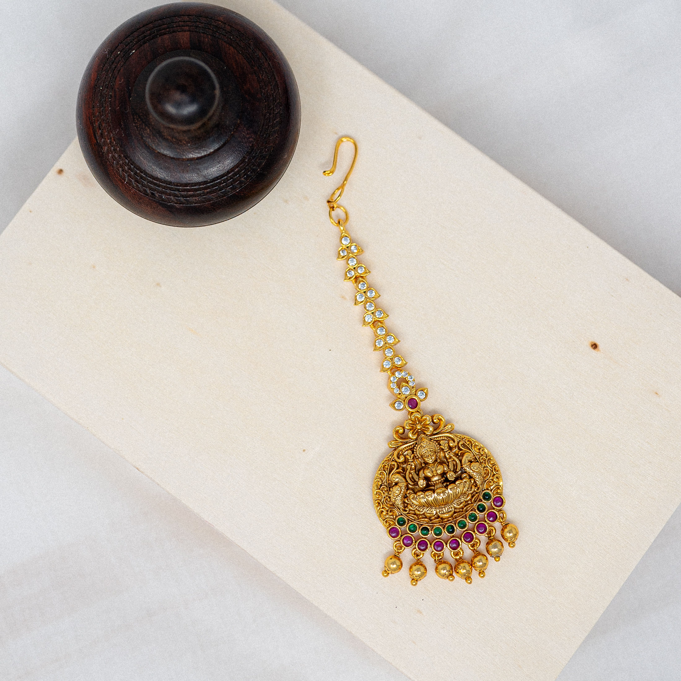 Matte Finished Lakshmi Tikka with Multi Stone
