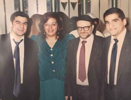 David Joseph: David with his family for the inauguration of a Sefer Torah. 1970s