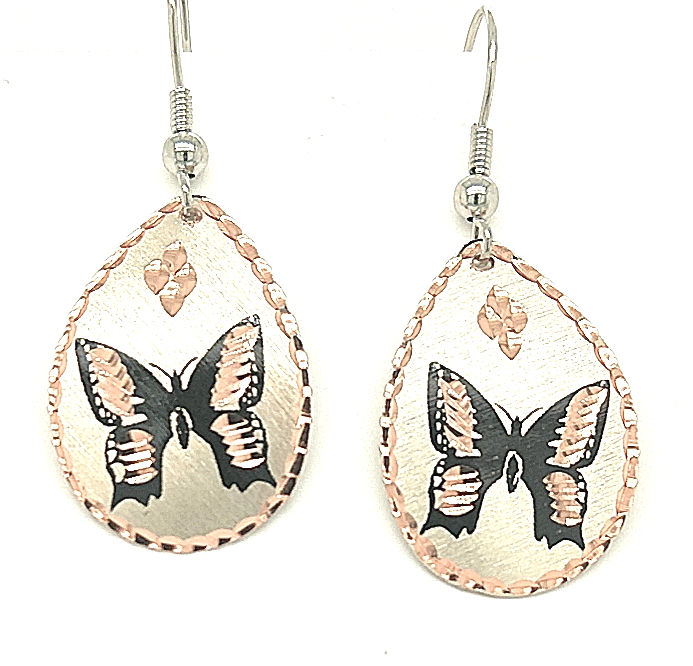 Small Silver & Black Butterfly