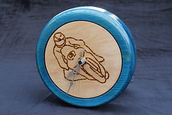 'Michael Dunlop' Inlaid Pine Clock