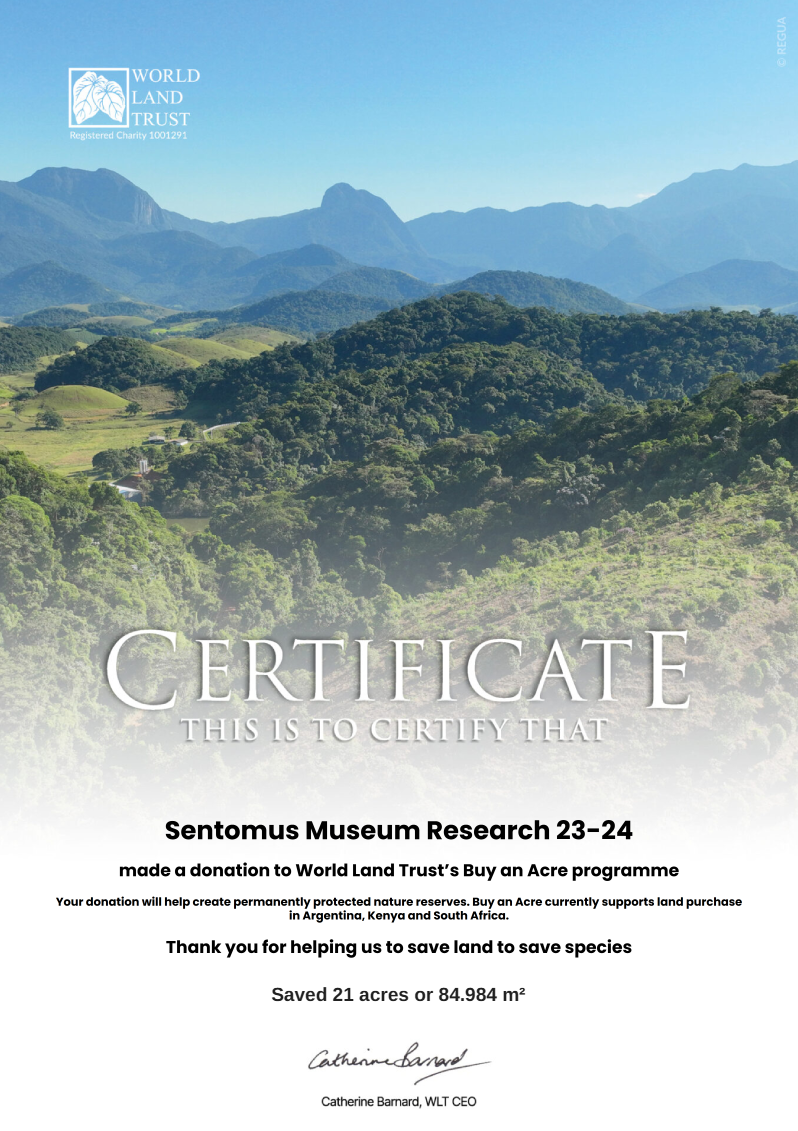 Certificate 2 — Sentomus World Land Trust