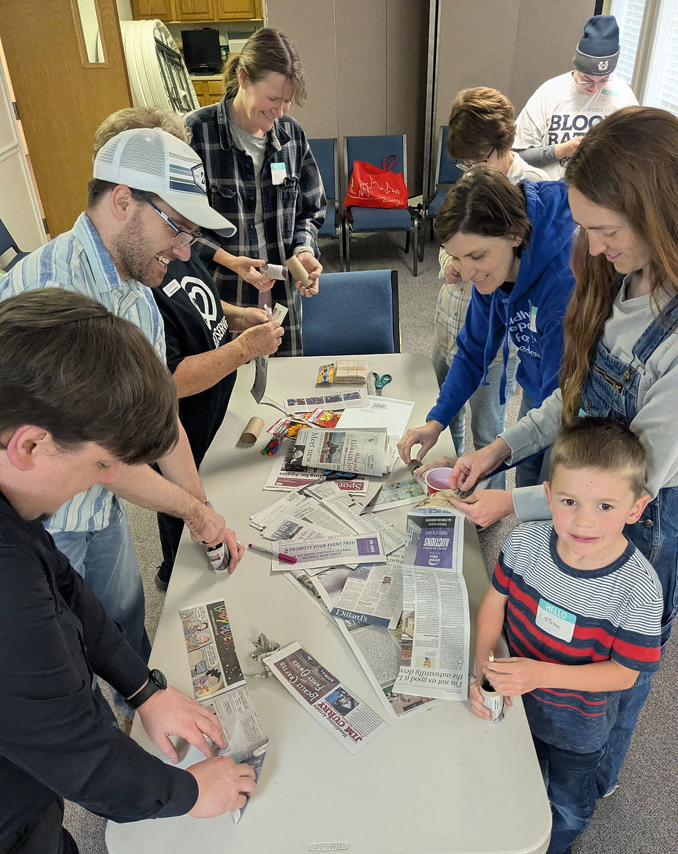 We even had an indoor team that made little pots out of newspaper, which we will use for seedlings.