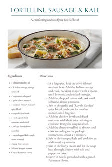 Tortellini, Sausage & Kale Soup with Royal's Garden Spice Blend