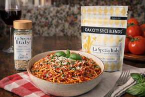 Bronze-cut pasta with a simple La Spezia tomato sauce — where texture meets tradition