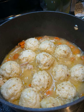Chicken & Rice Soup with Saxon Silk Dumplings