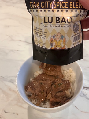 Beef, Onion and Rice Bowl with Lu Bao Seasoning