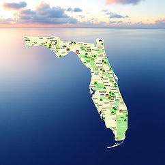 Map showing Florida healthcare regions served by Mensah Group Consulting.