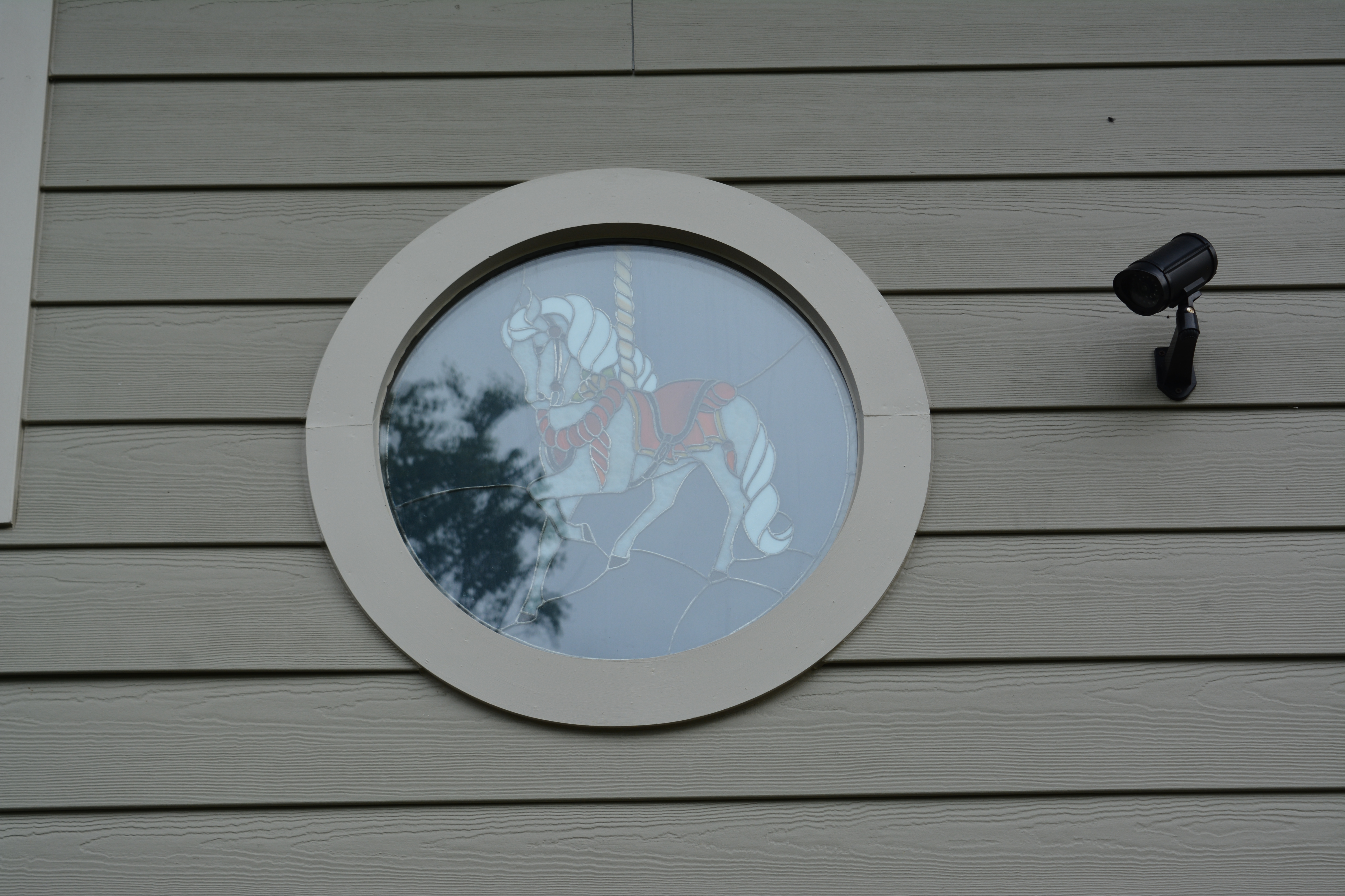 Stained glass carosel horse