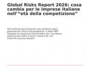 Global Risks Report 2026 imprese italiane
