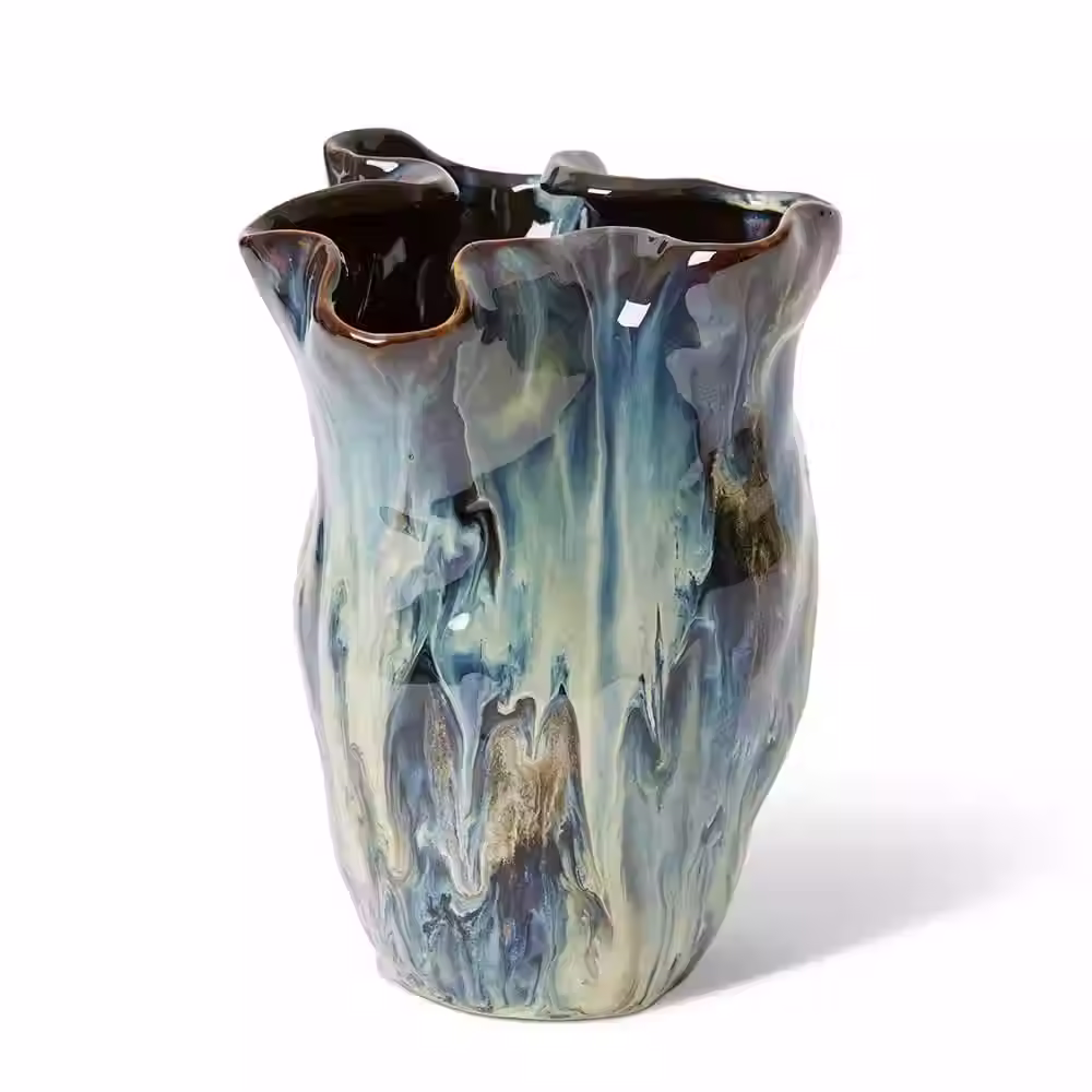 Juni Vase Blue/Beige - Small