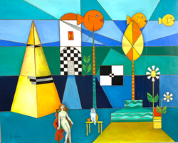 Le modèle et Paloma 100x81cm
