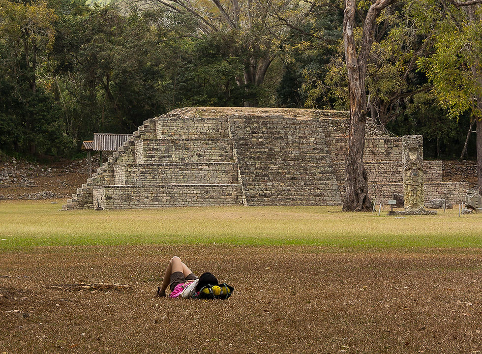 Relax at Copan Ruins Mayan Site, Honduras