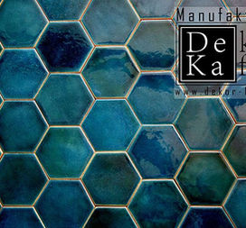 Standard Heksagon - Ręcznie robione kafle ceramiczne idealne do łazienki w stylu glamur