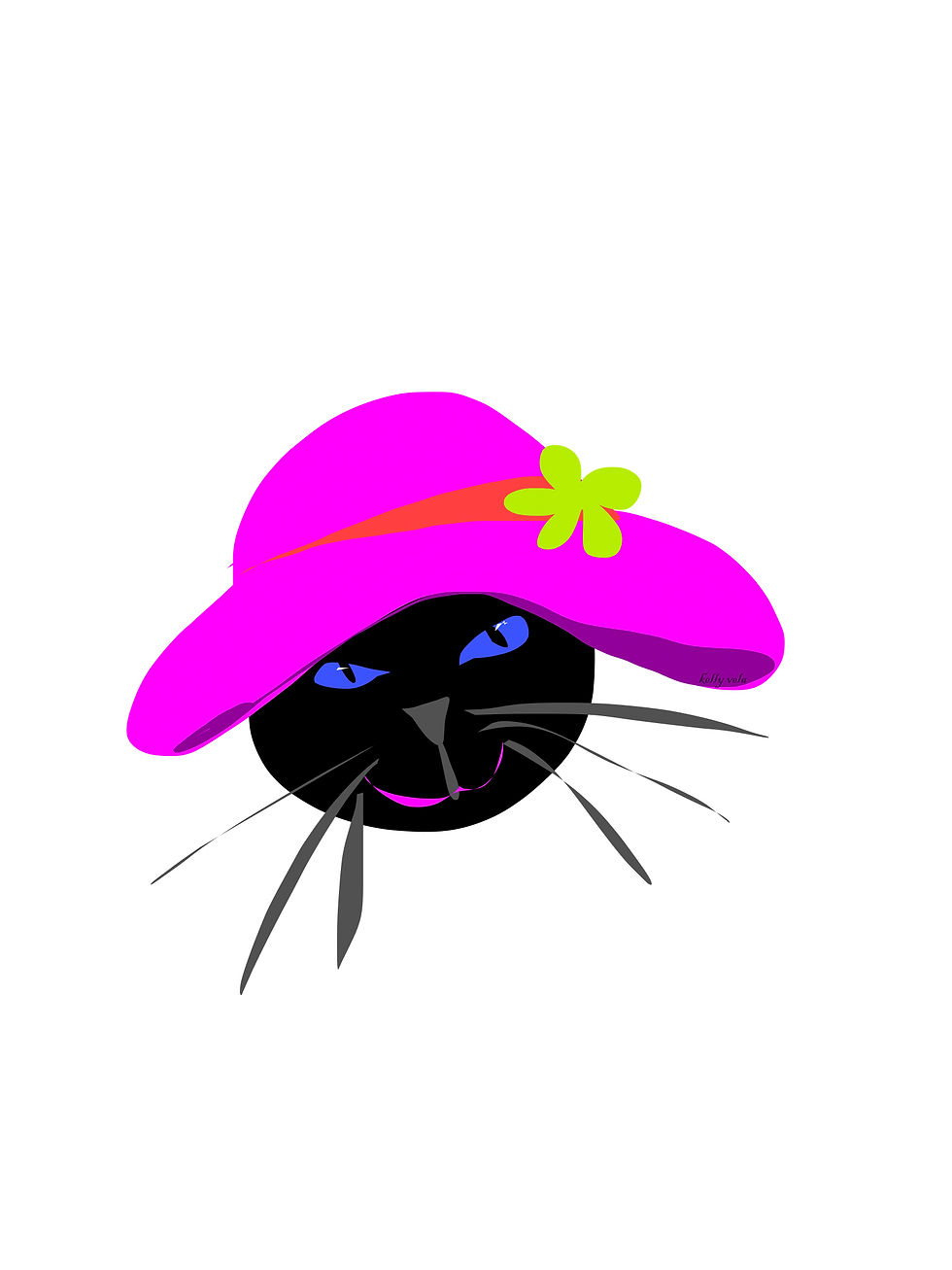 pink hat cat