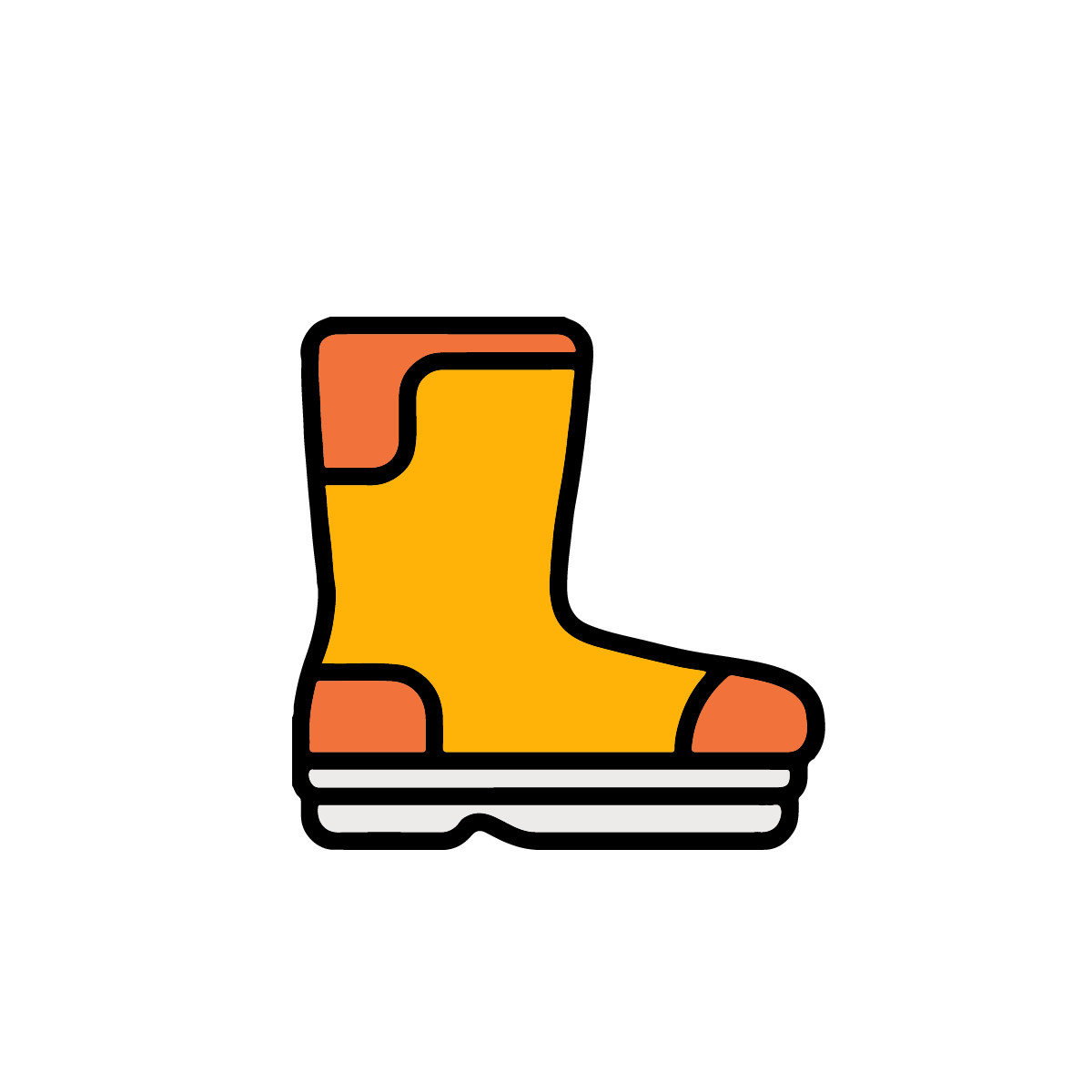 Yellow and orange work boot icon