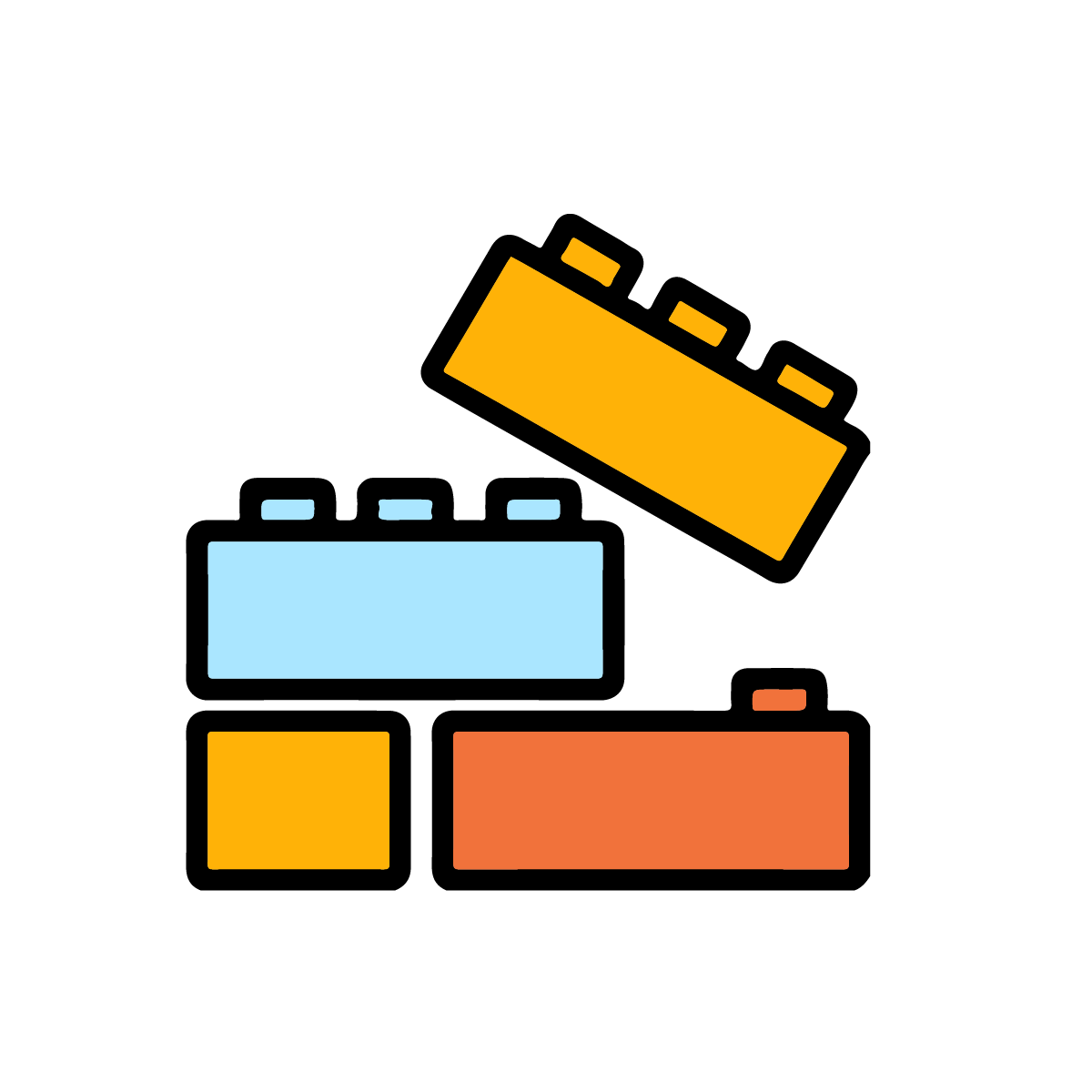 Icon of stacked colorful building blocks for birthdays.