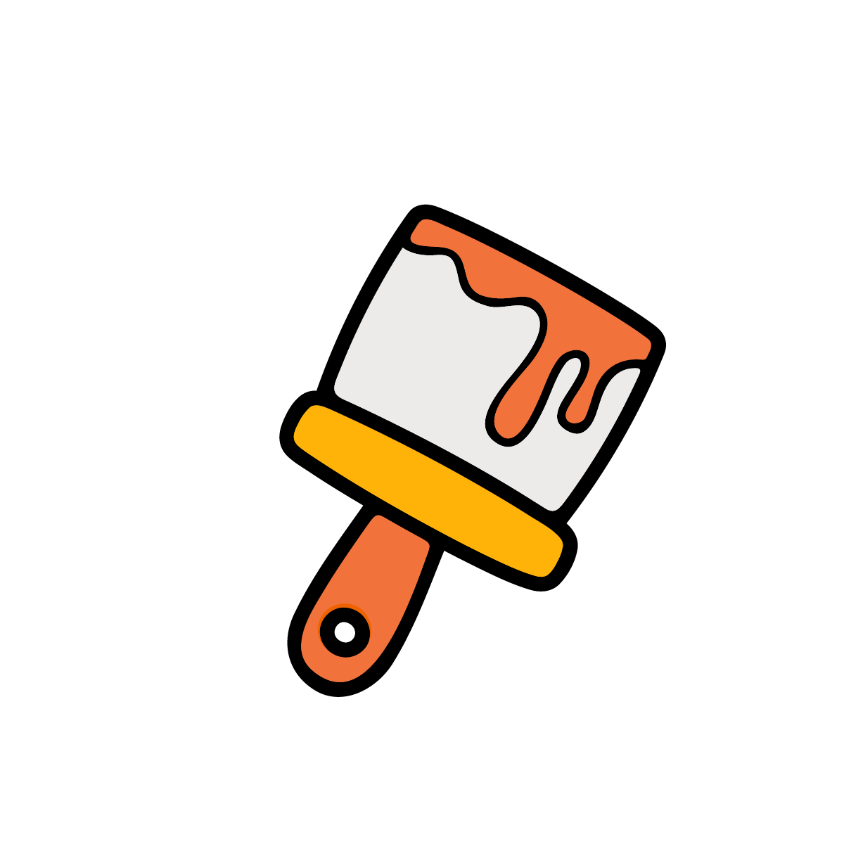 Dripping paint brush icon