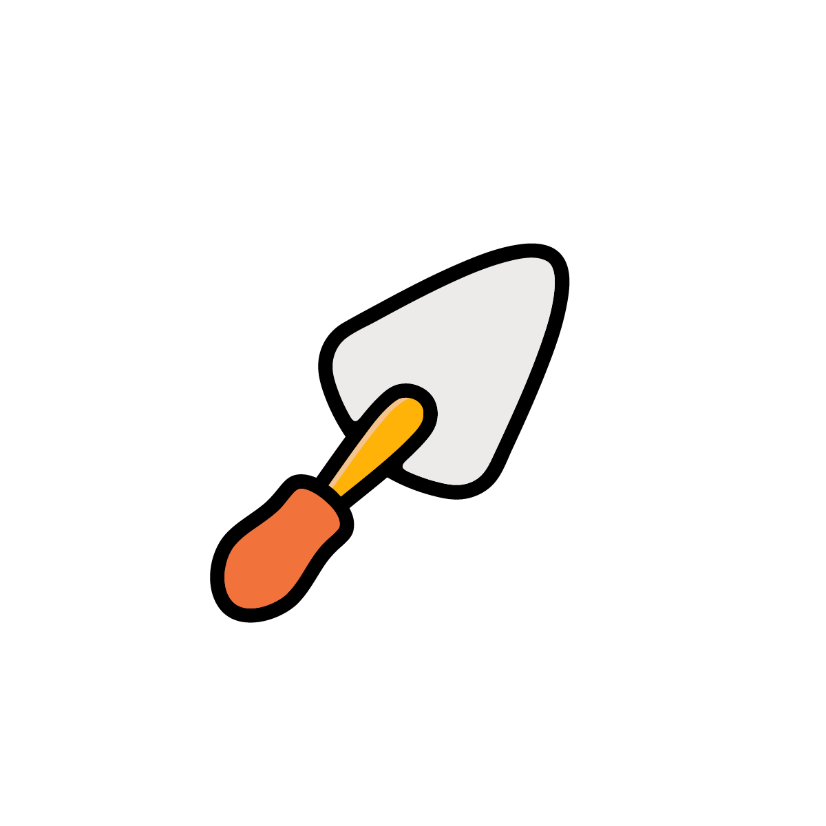 Hand trowel icon on a black background