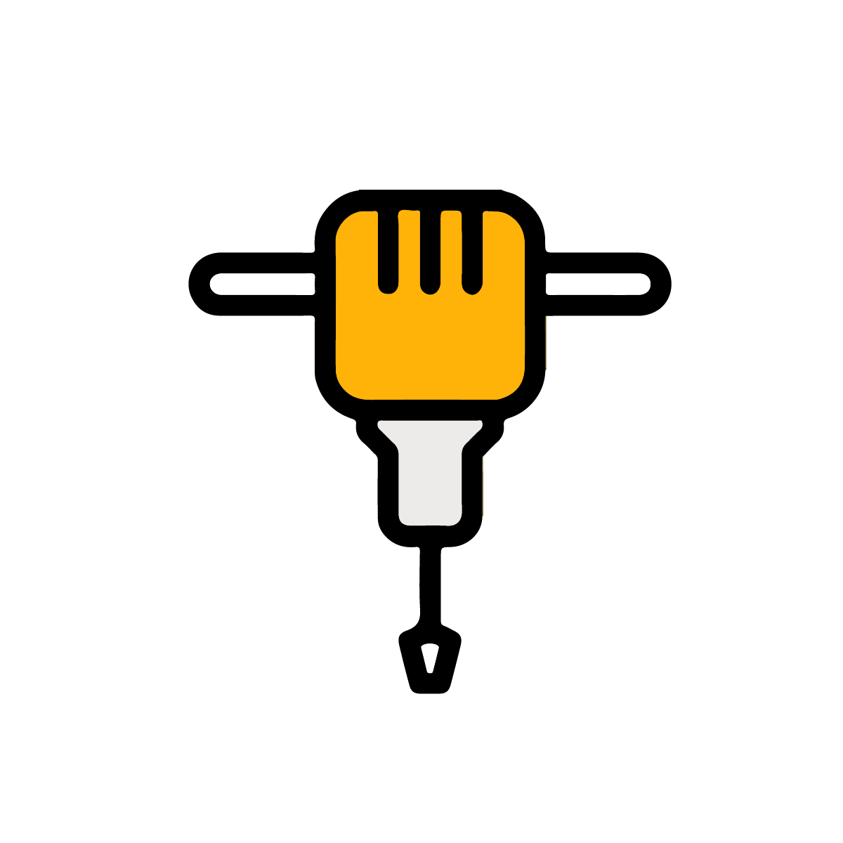 Yellow microphone icon on a black background