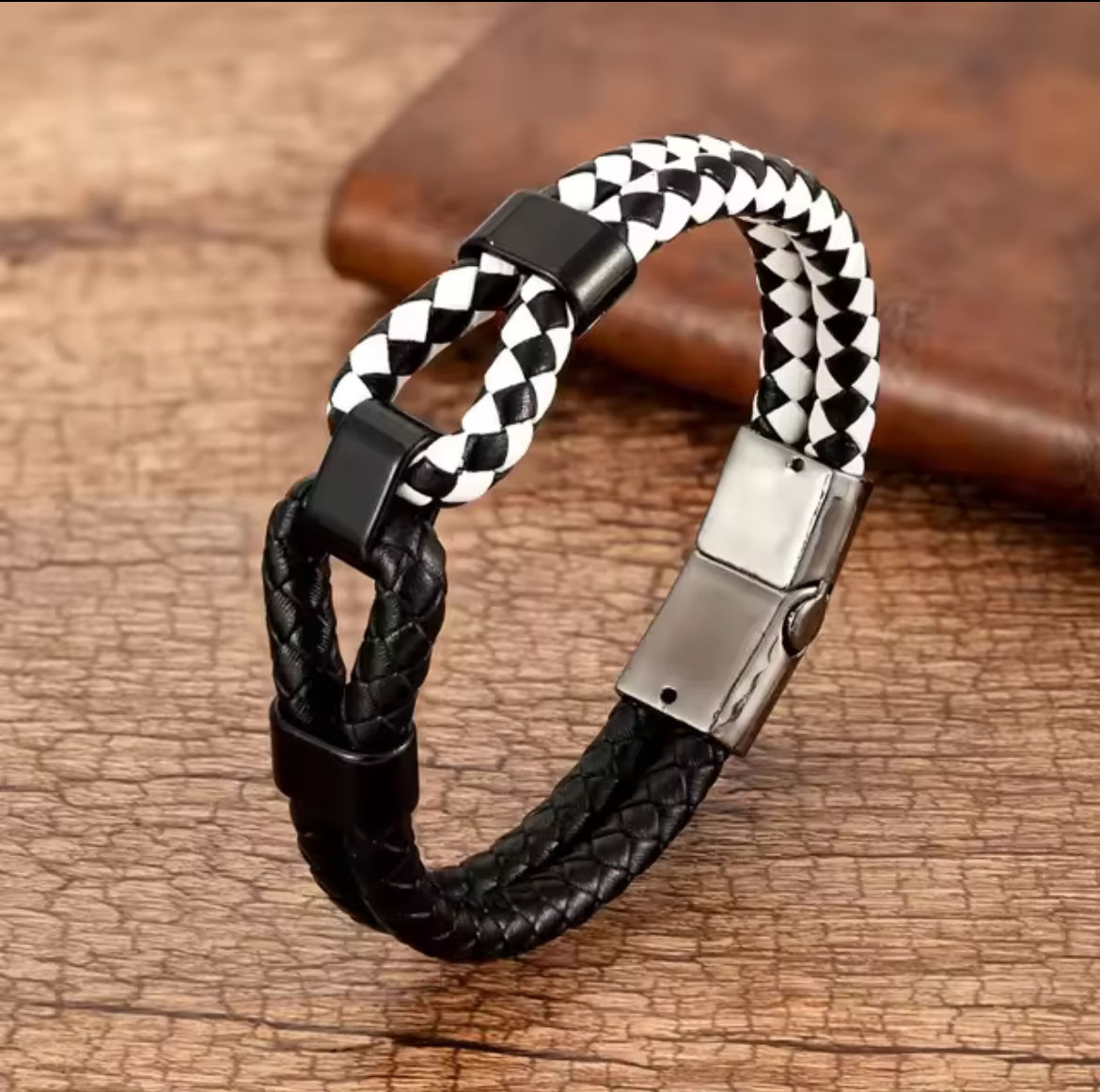 Black & White Leather Bracelet 