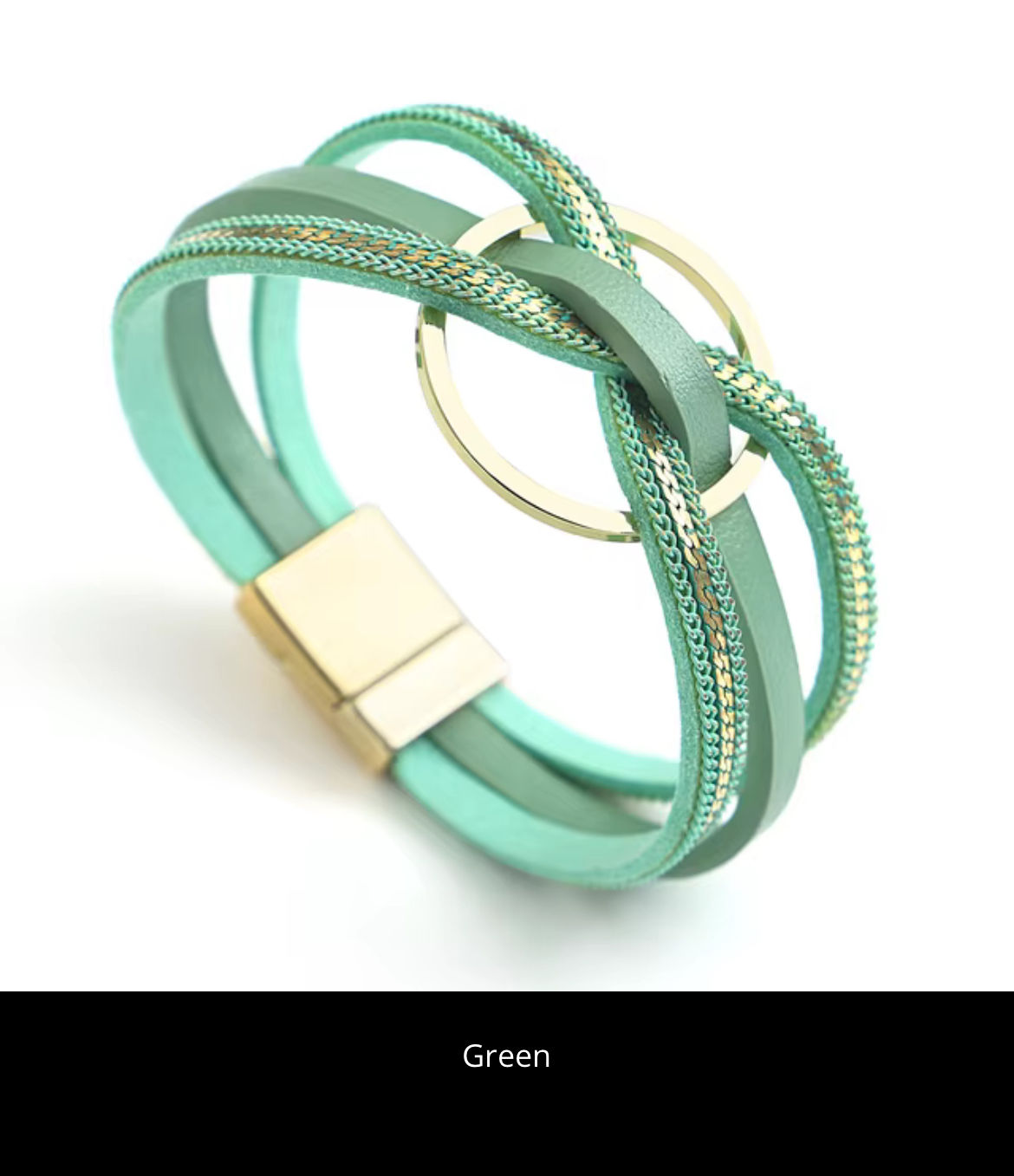 Tear & Gold Leather Bracelet 