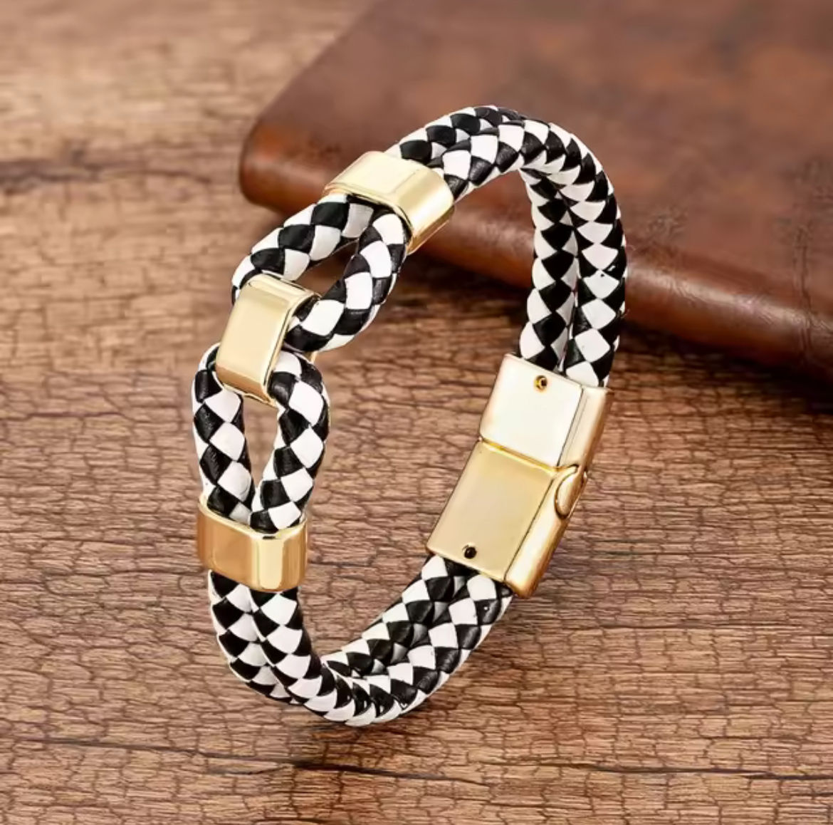 Checkers Leather Bracket 