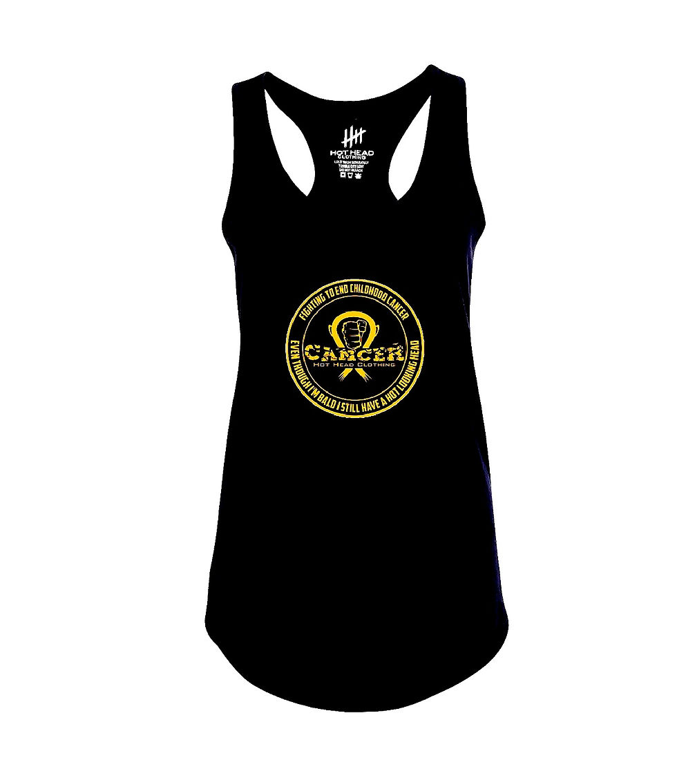 Women's Gold "Fighting To End Childhood Cancer" Racer Back