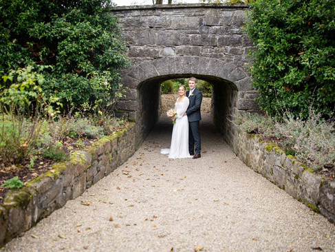 Timeless portrait of a newly married couple at Clonabreany House.