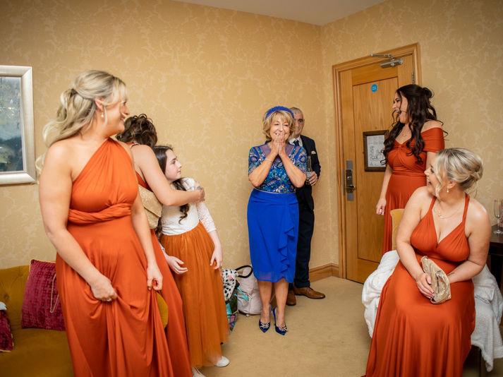 Wedding peperations with bottle of champagne at Kettles Country House Hotel