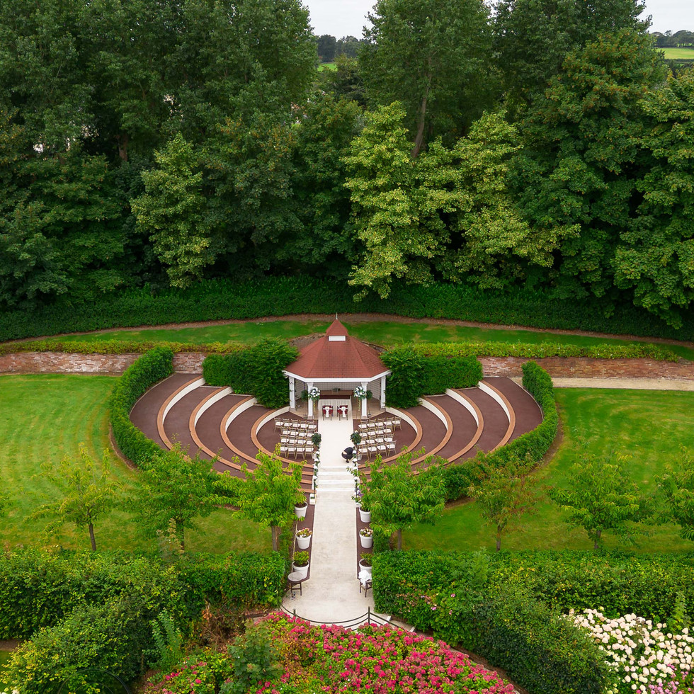 A bird’s-eye view of your beautiful ceremony at the Keadeen—showing the true scale of your celebration