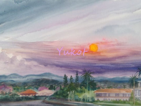 "月の入り”"Moon set"